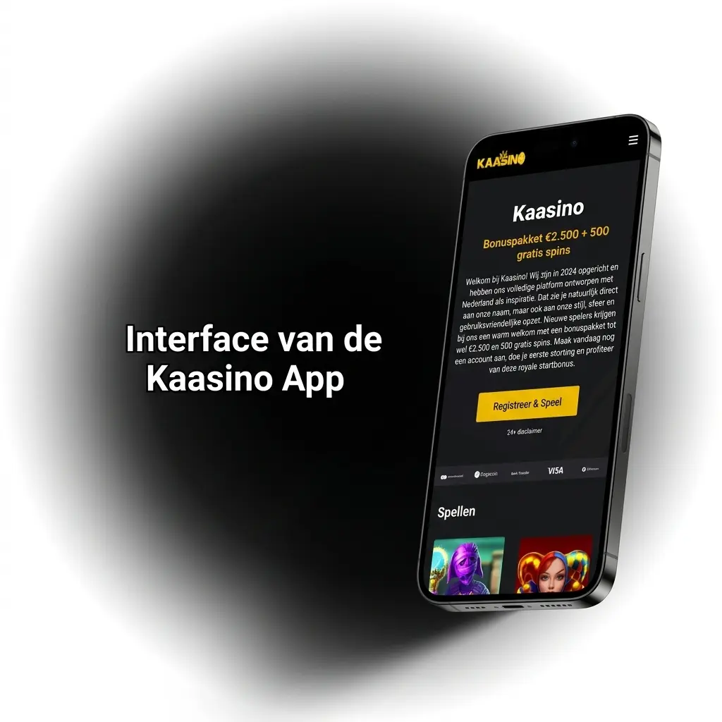 Interface van de Kaasino App met sportweddenschappen en casino-aanbod
