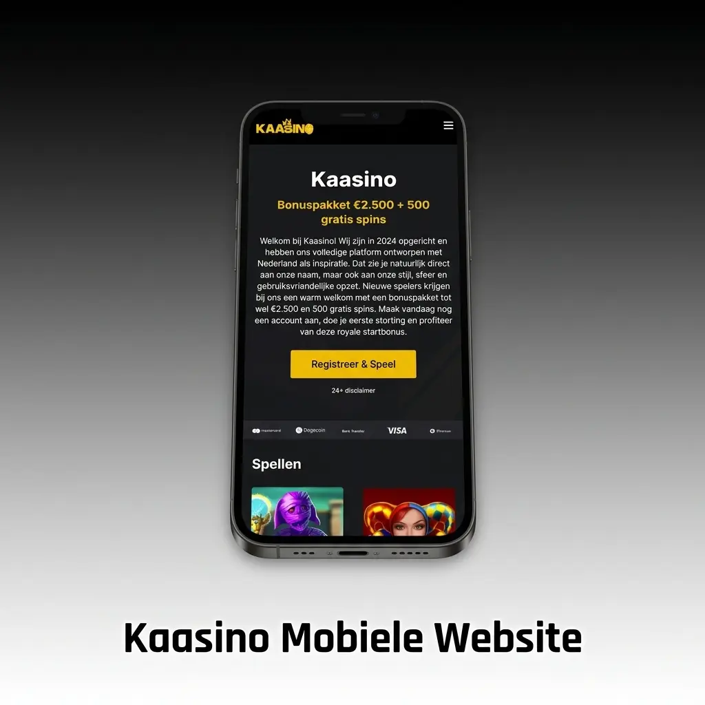 Kaasino mobiele website op smartphone en tablet