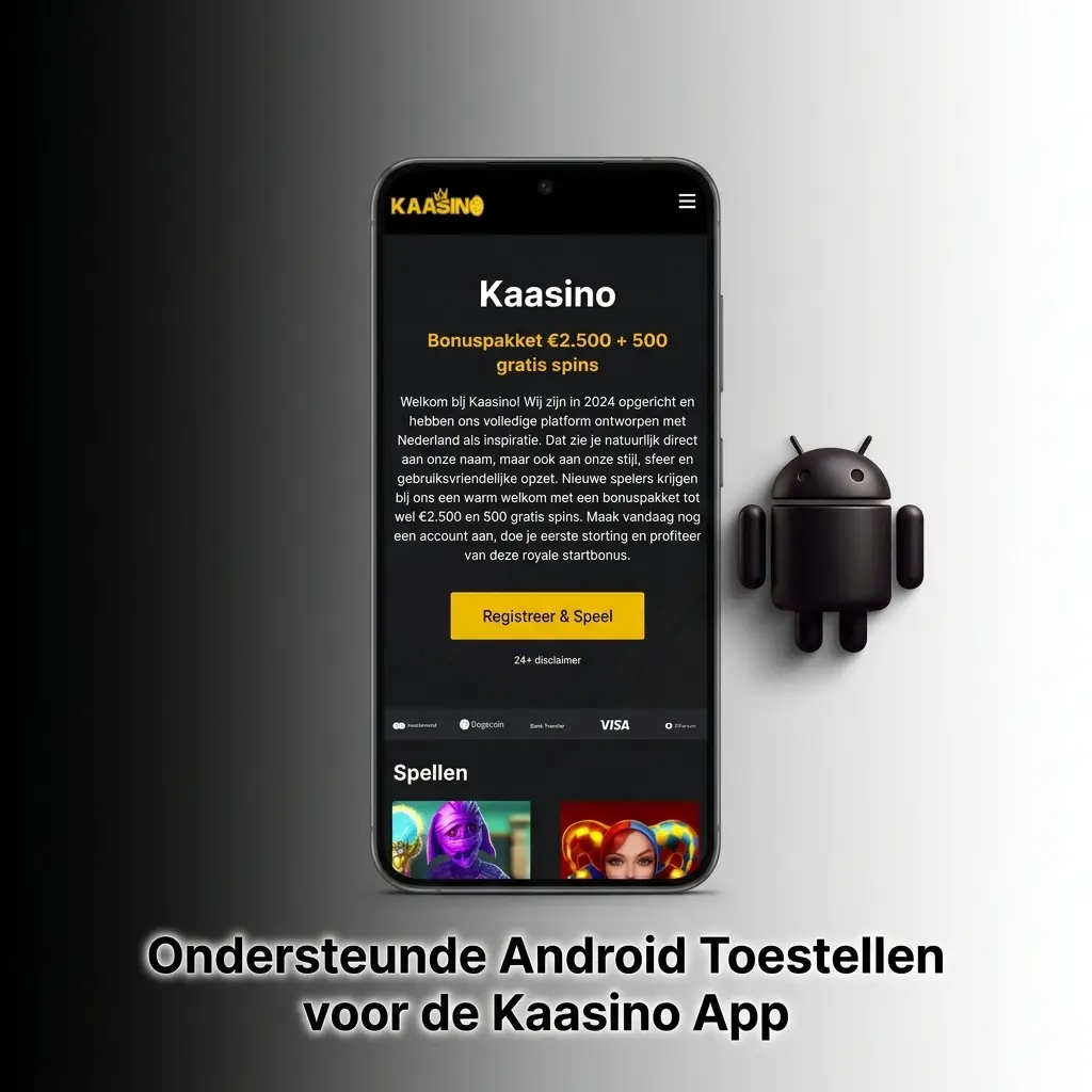 Ondersteunde Android toestellen voor de Kaasino app