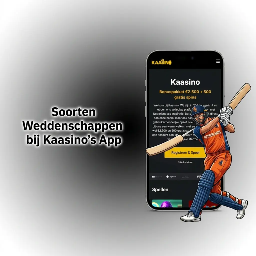 Overzicht van weddenschap types in Kaasino's app